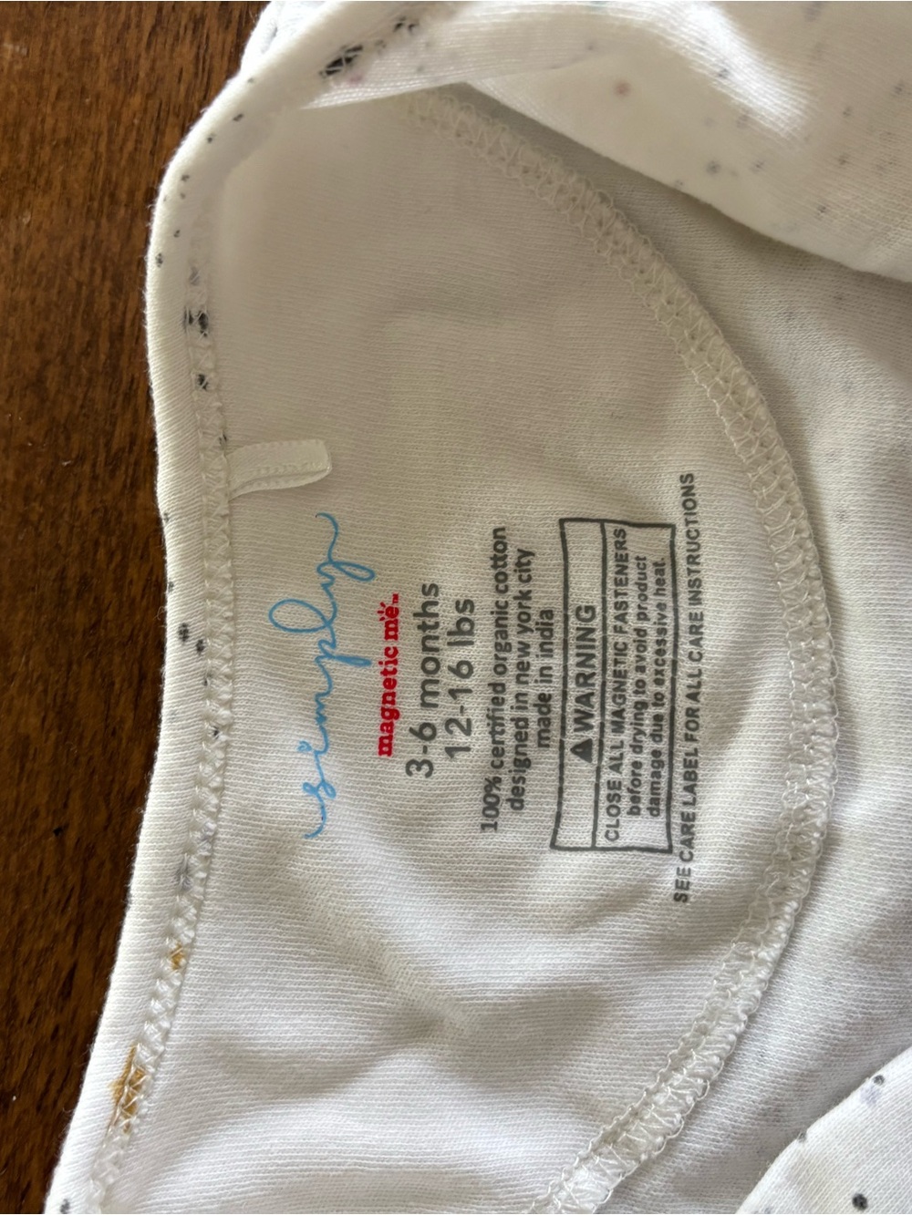 Baby Long-Sleeve Footed One-Piece in White with Star Print - Picture 4 of 5